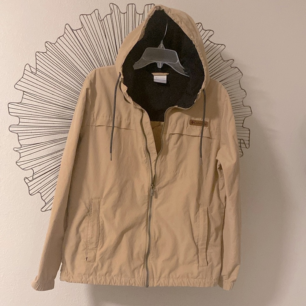 Columbia Jacket Lightweight Zip Front Khaki Size S